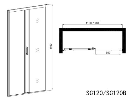 60221 1 sanotechnik soho elite black sprchove dvere sirka 120cm posuvne