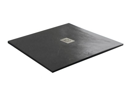 50010 Sanotechnik Kreta sprchová vanička z liateho mramoru, štvorec 90cm, čierna 01 low