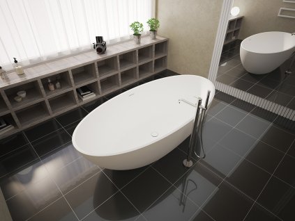 Aquatek Nancy volně stojící vana z litého mramoru 180x85 cm