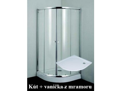 14840 Sanotechnik čtvrtkruhový sprchový kout s vaničkou šířka 90cm posuvné dveře