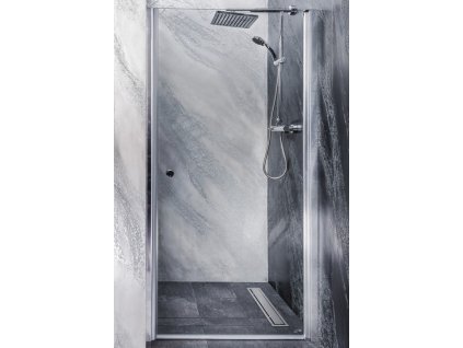 Sanotechnik Sanoflex Brava sprchové dveře, šířka 80cm, otevírací celokřídlové + nástěnný profil (Šířka nástěnného profilu Šířka nástěnného porfilu 3,4 - 4,5 cm)