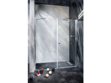 Sanotechnik Sanoflex Brava+Young sprchová zástěna, otvíravé dveře + fix, šířka 140-220cm (Rozmer 90cm, Spůsob otevírání fixní sklo)