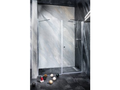 Sanotechnik Sanoflex Brava+Young sprchová zástěna, otvíravé dveře + fix, šířka 140-220cm (Rozmer 90cm, Spůsob otevírání fixní sklo)