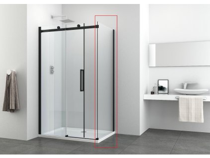 H80B H90B Sanotechnik Soho Elite Black pevná sprchová stěna Walk In, šířka 80 90cm