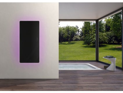 Sanotechnik E-Rom elektrický radiátor do koupelny designový 700W, černý, rovný