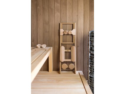 Ergonomická opierka chrbta do sauny veľká s opierkou pre hlavu cerveny ceder 01