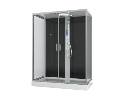 Sanotechnik New York chróm, sprchový box obdĺžnik 90x160x215cm, čierny, CL23 01