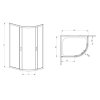 55865 2 radaway premium plus e1900 ctvrtkruhovy asymetricky sprchovy kout 100x80cm posuvne dvere cire sklo