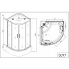 Sanotechnik QuickLine Vita, sprchový box s hlubokou vaničkou, čtvrtkruh 90x90x215cm, CL97