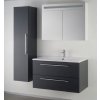 Sanotechnik Fiora koupelnový nábytek, 90cm, antracitový (Varianta se zrcadlovou a boční skříňkou)