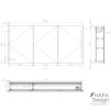 Hapa Design Paris hliníková zrkadlová skrinka 120cm, s LED osvetlením, biela tech list