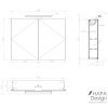 Hapa Design Vienna hliníková zrkadlová skrinka 80cm, s LED osvetlením, biela tech list