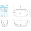 Aquatek Cindy voľne stojaca vaňa z liateho mramoru 150 tech list