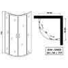 R80 R80B Sanotechnik SOHO Elite Black Elite Chrome štvrťkruhový sprrchový kút, šírka 80cm, posuvné dvere tech list