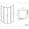 B2690C Sanotechnik Simply Flex štvrťkruhový sprchový kút, šírka 90cm, posuvné dvere tech list