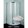 14843 Sanotechnik čtvrtkruhový sprchový kout s vaničkou šířka 90cm posuvné dveře