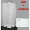 14852 Sanotechnik Pro Line čtvercový sprchový kout s vaničkou šířka 80cm posuvné dveře