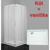 14855 Sanotechnik Pro Line čtvercový sprchový kout s vaničkou šířka 90cm posuvné dveře