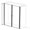 MD90+MD90 Sanotechnik Sanoflex Brava, sprchová zástena, šírka 140 200cm, 2x otváravé dvere tech list 01
