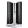 PS03B Sanotechnik RIO sprchový box štvrťkruh bez strechy 90x90x203 cm, čierny