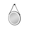 ZI312 Sanotechnik Soho Black zrcadlo kulaté s LED osvětlením 60x60 cm, designové zavěšení, černé 02