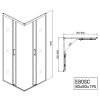 E80SC Sanotechnik SOHO Elite Chrome štvorcový sprchový kút tech list