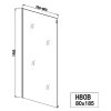 H80B Sanotechnik Soho Elite Black pevná sprchová stěna Walk In, šířka 80cm technický list