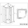 PS13 PS13B Sanotechnik BELA 2 black sprchový box štvrťkruh bez strechy tech list