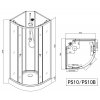 PS10 PS10B Sanotechnik sprchový box štvrťkruh bez strechy tech list