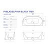 Aquatek Philadelphia Black akrylátová voľne stojaca vaňa 170x80 cm tech list