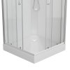 Sanotechnik QuickLine Denver chróm, sprchový box štvorec bez strechy 90x90x210cm, biely, CL12 03