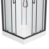 Sanotechnik QuickLine Denver black, sprchový box štvorec bez strechy 90x90x210cm, biely, CL12B 03
