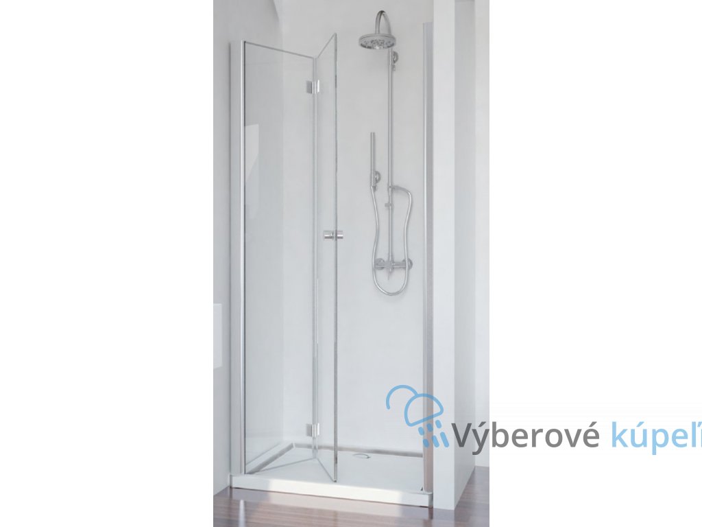 Sanotechnik Smartflex sprchové dvere, šírka 90cm, zalamovacie + nástenný profil (Šírka nástenného profilu Šírka nástenného porfilu 3,4 - 4,5 cm, Umiestnenie dverí Pravé dvere)