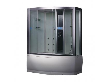 EAGO F8, parný sprchový box s vírivou vaňou 150x100x222cm, biely, ľavý, DA328HF8