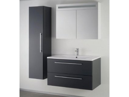 Sanotechnik Fiora kúpeľňový nábytok, 90cm, antracitový (Varianta so zrkadlovou a bočnou skrinkou)