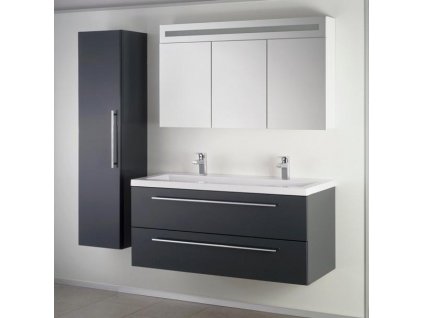 Sanotechnik Fiora kúpeľňový nábytok, 120cm, antracitový (Varianta so zrkadlovou a bočnou skrinkou)