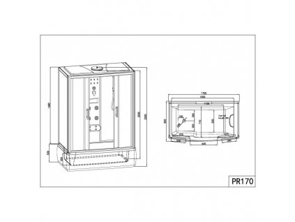 15617 sanotechnik nevada 170 sprchovy box s vanou obdlznik 170x85x223cm