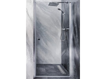 Sanotechnik Sanoflex Brava sprchové dvere, šírka 90cm, otváravé celokrídlové + nástenný profil (Šírka nástenného profilu Šírka nástenného porfilu 3,4 - 4,5 cm)