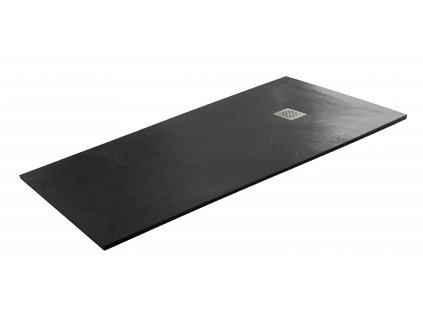 50020 Sanotechnik Kreta sprchová vanička z liateho mramoru, obdĺžnik 120x80cm, čierna 01