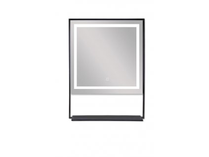 52238 sanotechnik soho black zrkadlo s led osvetlenim a polickou s foliou proti zahmlievaniu 60x60 cm cierne