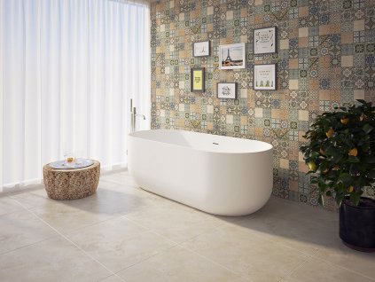 Aquatek Kim voľne stojaca vaňa z liateho mramoru 170x74 cm