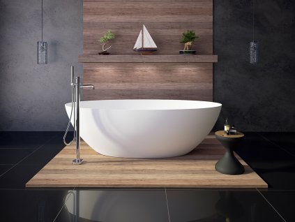 Aquatek Sharon voľne stojaca vaňa z liateho mramoru 170x79,5 cm
