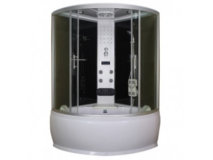 Sanotechnik Cuba, parný sprchový box s vaňou štvrťkruh 130x130x215cm, CS25 01