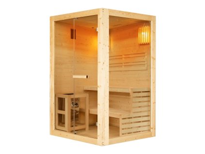 Sanotechnik Panorama fínska sauna pre 2 osoby, 130x120cm