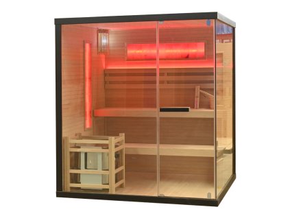 Sanotechnik Luxor 2 fínska sauna so soľnými kameňmi pre 3 osoby, 150x140cm