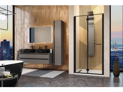 Aquatek Yes Black B8 80, sprchové dvere, šírka 80cm, zalamovacie