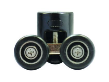 QC1408 Sanotechnik horné dvojkoliesko black pre QuickLine sprchové boxy, priemer 5mm