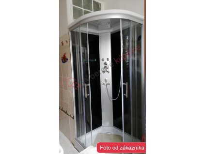 6227 sanotechnik quickline punto sprchovy box stvrtkruh 90x90x209cm cierny cl07