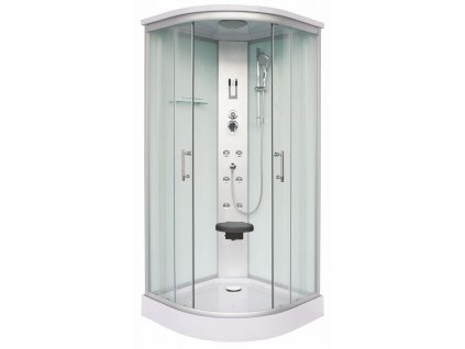 Sanotechnik QuickLine Scala, sprchový box štvrťkruh 90x90x215cm, biely, CL106