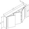 Hapa Design Venedig zrkadlová skrinka 120cm, biela, s LED osvetlením